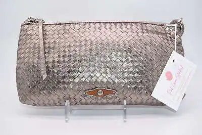 Elliot Lucca Woven Metallic Silver Convertible Shoulder Bag • $44.08
