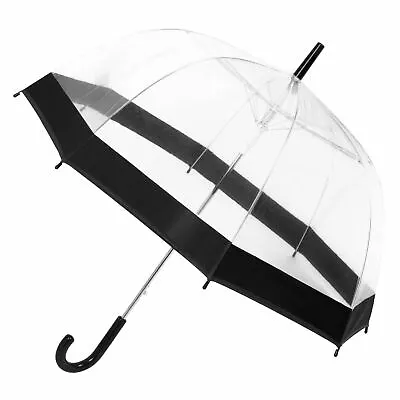 Transparent Dome Umbrella Large Clear Long Plastic PVC Wedding Brolly • £7.90