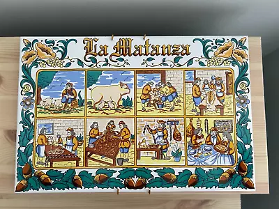 Vintage La Matanza Hand Painted Ceramic Tile From Spain • $32