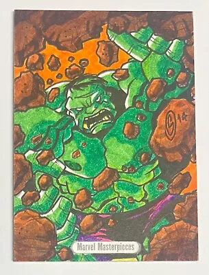 2016 UD Marvel Masterpieces Sketch Card Hulk By Jucylande Paula De Oliveira Jr. • $17.50