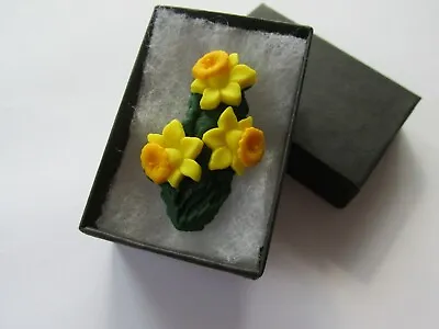 Handmade Yellow Spring Daffodil Brooch Pin - Marie Curie Donation Charity - UK • £4.99