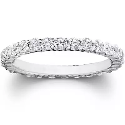 G/VS 1ct Diamond Wedding Eternity Ring Womens Wedding Band 14K White Gold • $399.99