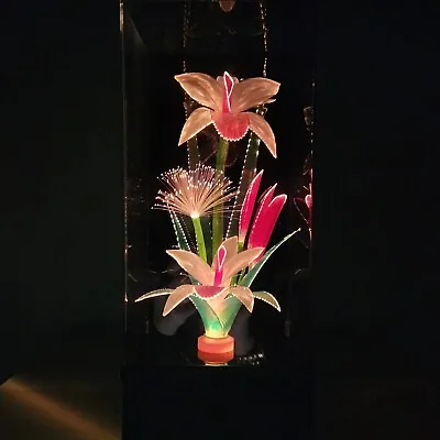 Vintage Fiber Optic Flower Lamp Light With Music Box • $49.99