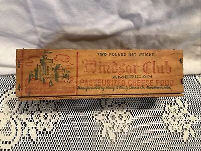 Windsor Club American Pastuerized Cheese Food Vintage Wooden Storage Box No Lid • $20