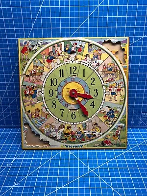 VINTAGE Victory Wooden Picture Jigsaw Puzzle Clock - Some Damage  Pieces Missing • $5.99