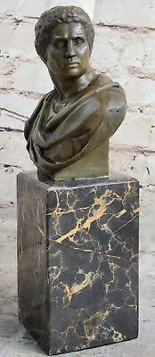 Classical Art Sculpture Bronze Marble Statue Portrait Bust Bookend Bookshelf NR • $259