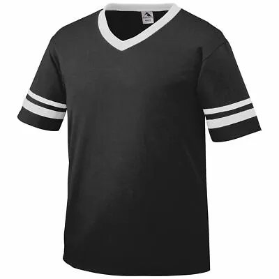 $21.01 • Buy Augusta Sportswear Men's V-Neck Baseball Jersey Tee Striped Sleeves T-Shirt 360