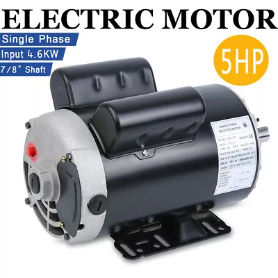 5 HP Air Compressor Electric Motor 208-230V 7/8  Shaft Frame CW/CCW Rotation • $196.65