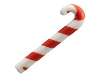 Lego New White Minifigure Utensil Cane Red Candy Cane Stripe Pattern Christmas • $4.95