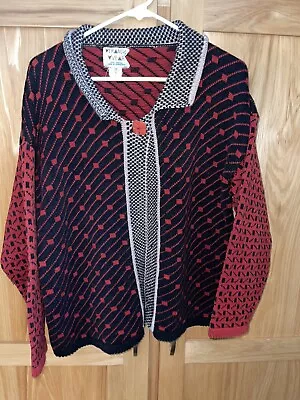 Veranda Wear Hand Woven Guatemala Cardigan Sweater Women’s M / L Vintage Warm • $12.95