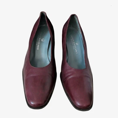 £19.99 • Buy Jaime Mascaro Ladies Burgundy All Leather Mid Heels Court Shoes Size EU 37 UK 4