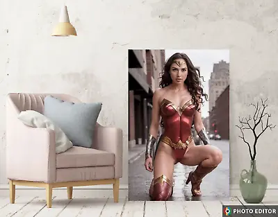 DC Comics Wonder Woman Gal Gadot Canvas Print Poster Artwork • £10.75