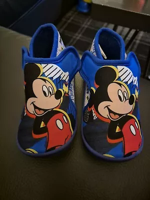 Disney Mickey Mouse Blue Slippers Size 8uk • £2.99