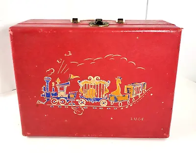Rare VTG Doll Case / Suitcase Makeup Travel Red “Circus Train” By L-U-C-E - 12  • $59.49
