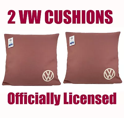 2 X Officially Licensed VW Volkswagen Logo Camper Van Premium Cushion Covers • £9.99