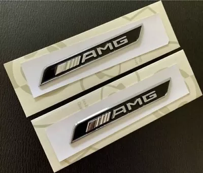 2 X AMG Chrome Side Decal Badge Sticker For Mercedes-Benz AMG Sport • $13.99