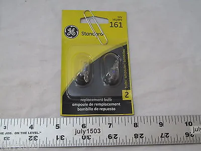 (2) New GE 161 Miniature Lamp Bulb 3w Wedge Base 12 Volt T3-1/4  • $11.90