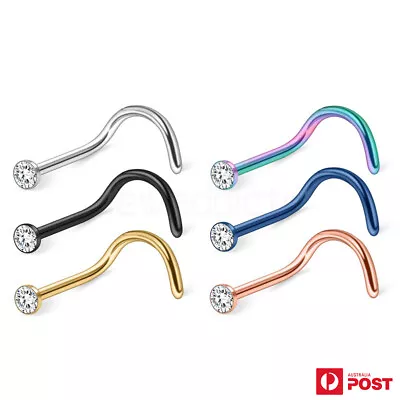 $6.99 • Buy 3PCS Nose Studs Piercing Rings Surgical Steel Zirconia Body Jewellery