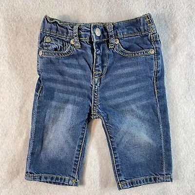 Seven 7 For All Mankind Jeans Baby 0/3 Straight Leg Cotton Infant Elastic Waist • $13.49