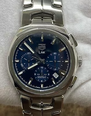 TAG Heuer Link Chronograph 41mm CBC2112 Blue Dial Automatic Men's Watch • $2695