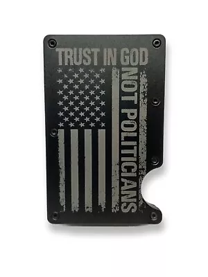 Trust In God American Flag Minimalist Wallet Men's RFID Blocking Slim Money Clip • $16