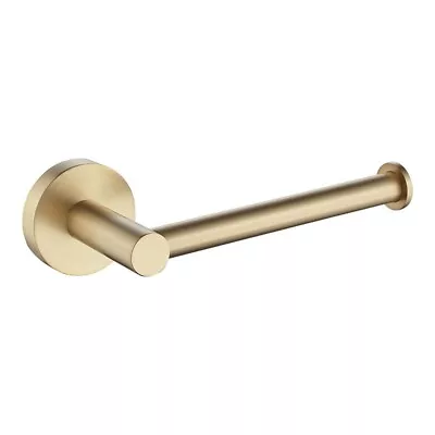 Brushed Gold Bathroom Round Straight Toilet Paper Roll Holder Wall Mount Brass • $37.52