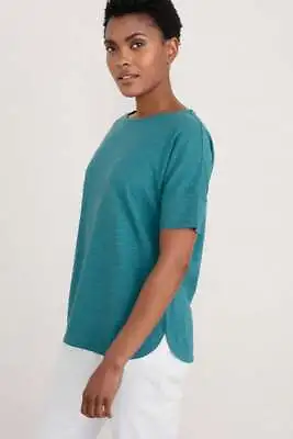 Seasalt Women's Top - Teal Bryher View T-Shirt Top - Regular - Stream • £6.25