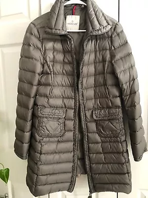 Moncler Womens Long Puffer Down Coat CRASSE1 Gray  Size3 Pre-owned • $375