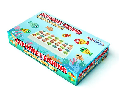 Wooden Magnetic Fishing Game Alphabet Sorting Color Puzzle Montessori Letters • $29.99