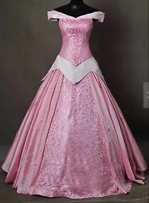 Princess Aurora Adult Costume Sleeping Beauty Cosplay Pink Dress Halloween  • $45.50