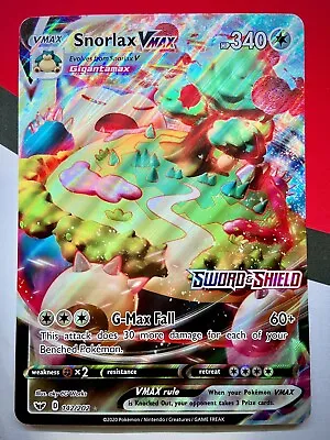 $9.95 • Buy Snorlax VMAX JUMBO Card 142/202 Stamped Gamestop Promo Pokemon Sword & Shield