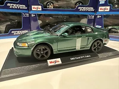 2003 Ford SVT Cobra Maisto 1/18 Scale Diecast Green Brand New In Original Box • $64.95