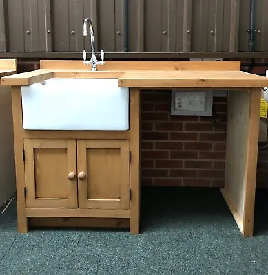 £1195 • Buy Utility Freestanding Solid Wood Kitchen Unit Inc Taps , & Belfast Sink Practical