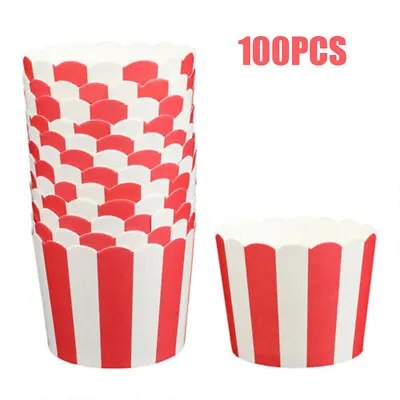 $7.59 • Buy 100Pcs Large Paper Cupcake Liners Muffin Case Cake Paper Baking Cups Popcorn Cup