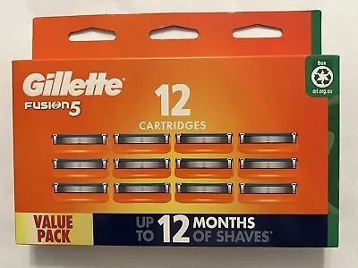 Gillette Fusion 5 Razor Orange Blades 12 Pack New & Sealed • $44.95