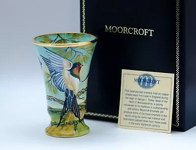 Moorcroft Enamels Swallows Vase 87 Shape By Sandra Dance • $319.71