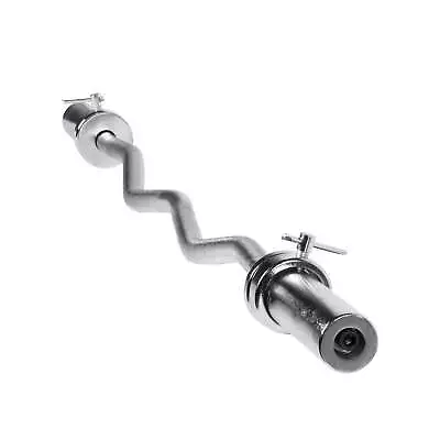 Barbell 47 In. Olympic EZ Curl Bar With Collars 200lb Capacity Chrome • $37