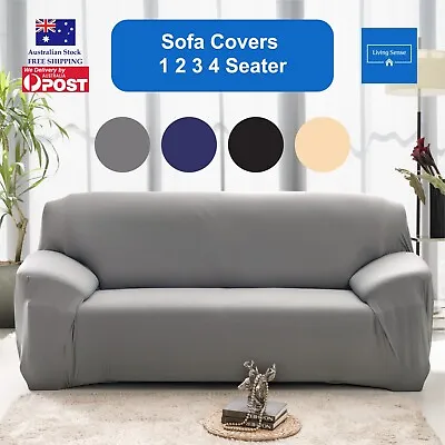 Sofa Cover 1 2 3 4 Seater Stretch Couch Covers Lounge Slipcover Protector AU • $3.99