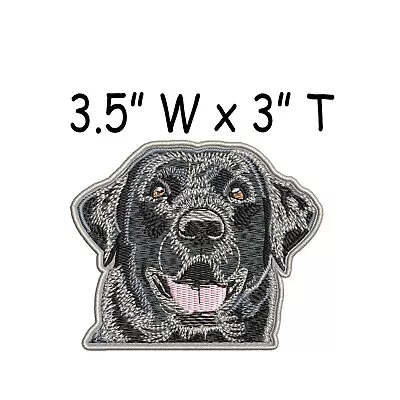 Black Labrador Patch Embroidered Iron-on Applique Clothing Dog K9 Canine Pet • $4.87