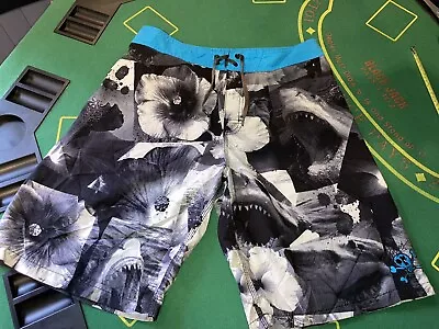 Preloved Men’s Billabong 33” Waist Eco Supreme Recycler Board Shorts Sharks • £12.99