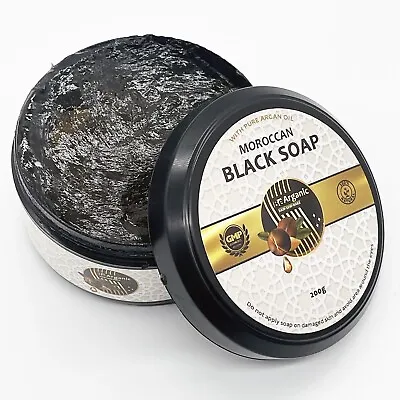 £8.90 • Buy Genuine Moroccan Black Soap With Pure Argan Oil Best Exfoliating For Face & Body