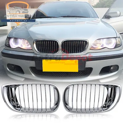 Chrome Front Kidney Grille For 2002-2005 BMW E46 320i 330i 325xi 4DR Sedan LCI • $40.98