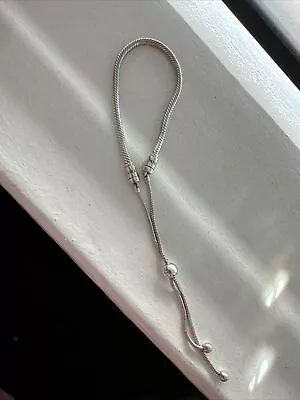 Pandora Moments Sterling Silver Snake Chain Slider Bracelet • £30