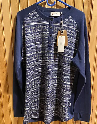 ASNES NORWAY SKI Size XXL 100% Merino WOOL Blue Pullover NWT Polar Grandad • $125