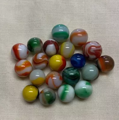 Lot Of 20 Misc. Vintage Akro? Peltier? Marbles Swirls (#1) • $17.95