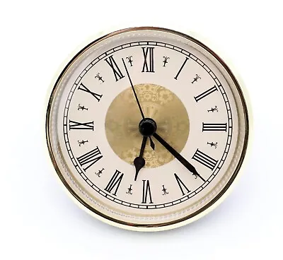 3 1/2  Quartz Clock Insert Fit Up Movement 90 Mm Fancy Cream Roman GIFR3.5 • $15.65