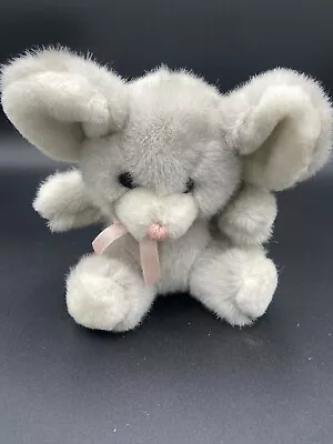 Mary Meyer Vintage NEW Plush Mini Teddy Bear Gray With Pink Bow Stuffed Animal  • $21.99