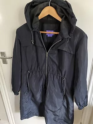 SERAPHINE MATERNITY NAVY LIGHTWEIGHT WATERPROOF PARKA MAC COAT JACKET SIZE 8 Spr • $10.09