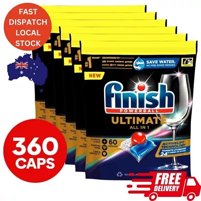 360 Pack Finish Ultimate Powerball All In 1 Dishwashing Tablets 360 Caplets • $139.98