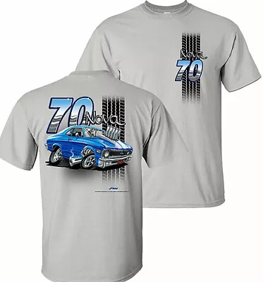 Johny Rockstar '70 Chevy Nova Tooned Up Chevrolet Muscle Cars T Shirt TDC-223 • $21.95